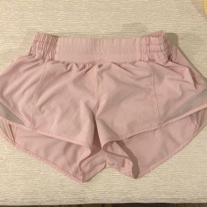 Light Pink Lululemon Hotty Hot Shorts